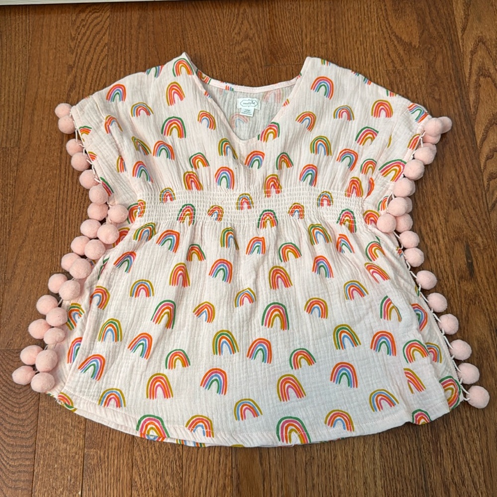 Rainbow Pom Pom Mud Pie Cover Up 4T/5T